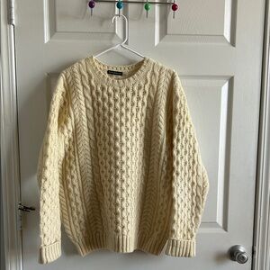 Brandy Melville Cream Cable Knit Crewneck Sweater. NEver been worn!